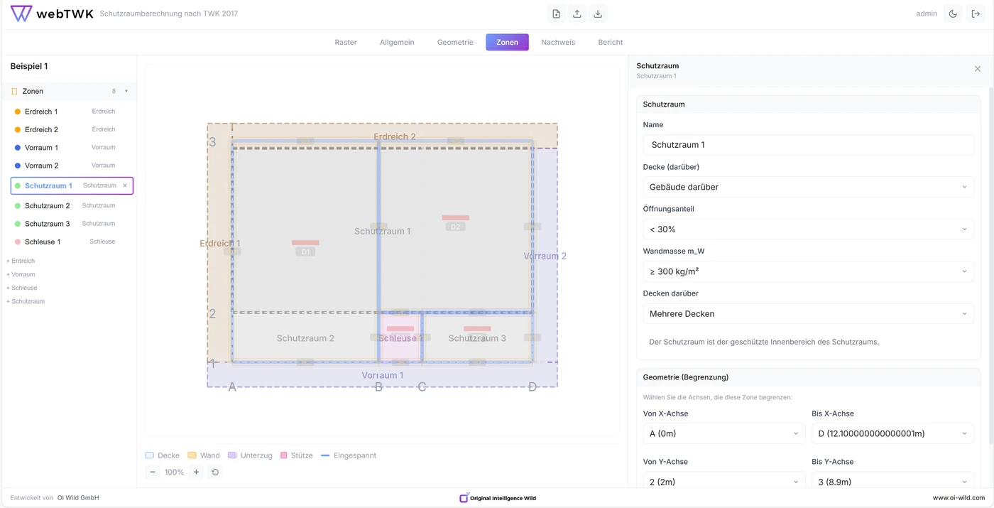 webTWK - Schutzraum Übersicht