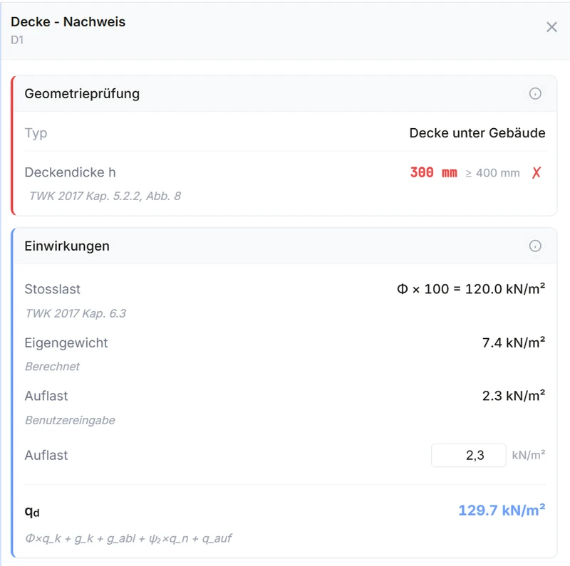 Nachweis durchführen